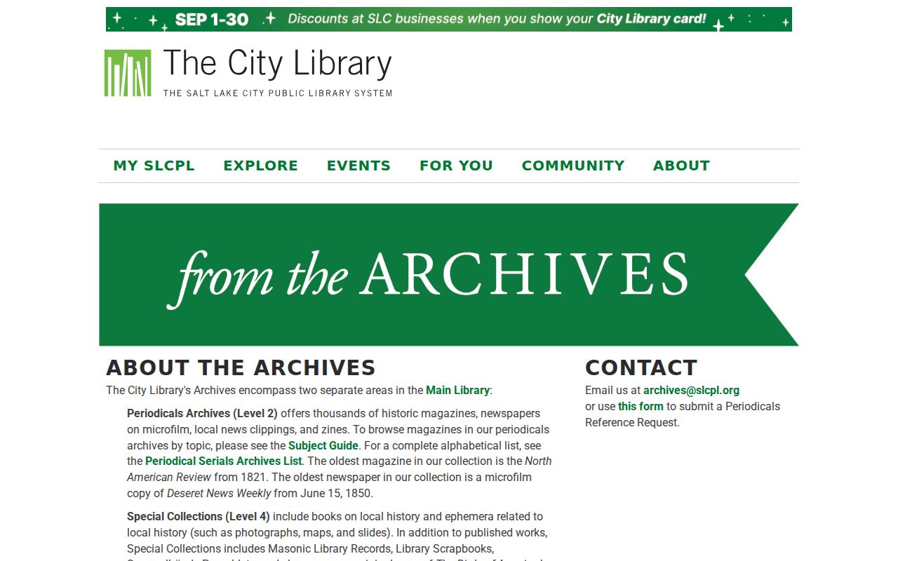 Holladay city directory research at the Salt Lake City Library Archives
